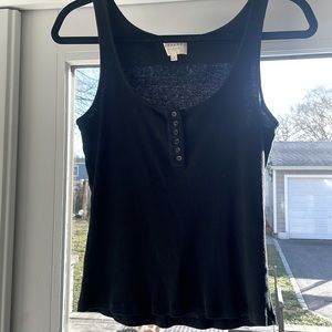 Sezane black ribbed tank top size Small